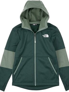 The North Face Kids Two-Tone Green Hooded Full-Zip Jacket